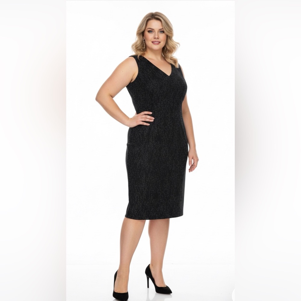 Tahari Black Sparkle Midi Dress perfect for chic work attire